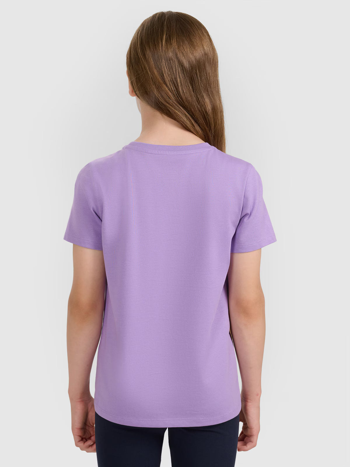 T-shirt regular gładki dziewczęcy