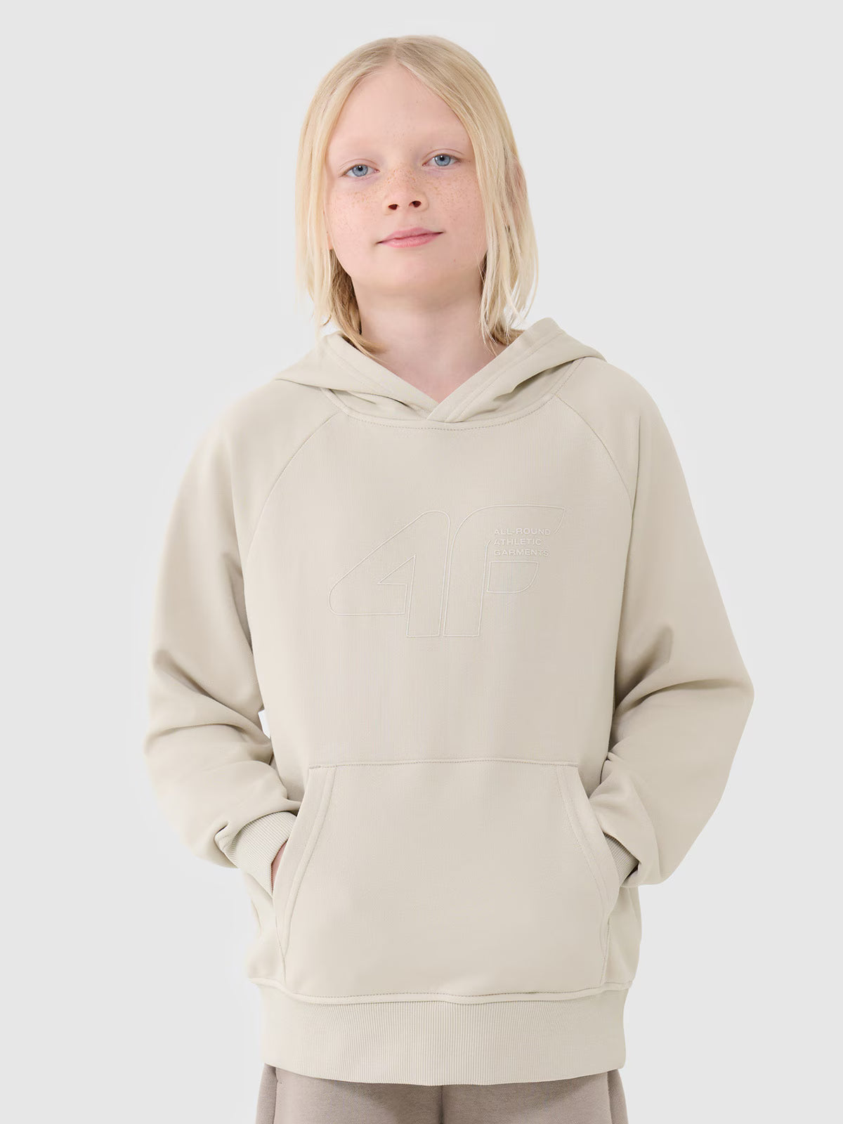Bluza dresowa nierozpinana z kapturem chłopięca