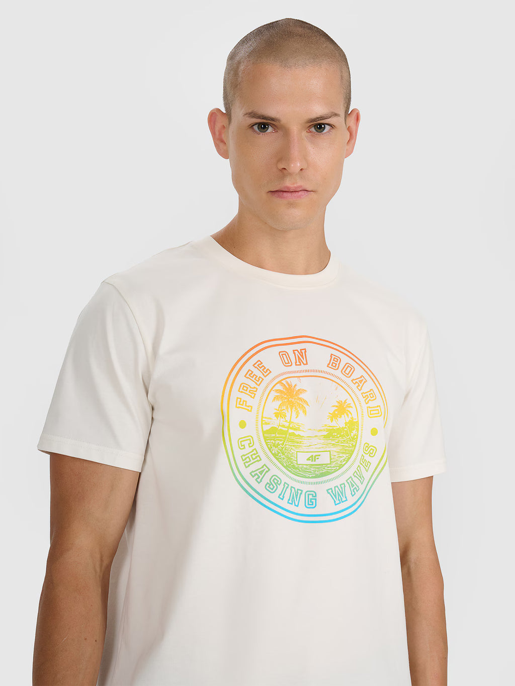 T-shirt regular z nadrukiem męski