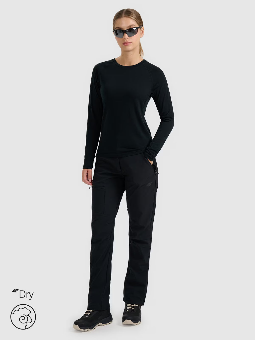Longsleeve trekkingowy szybkoschnący z wełną merino damski