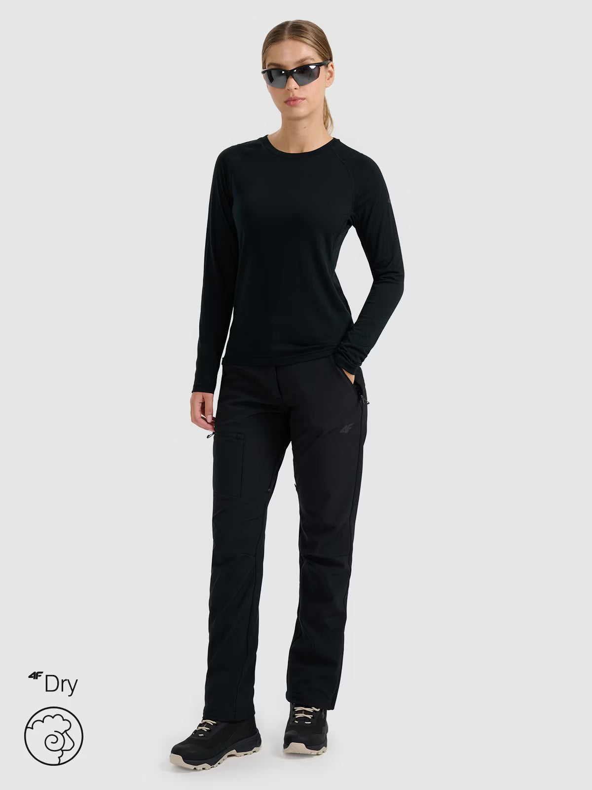 Longsleeve trekkingowy szybkoschnący z wełną merino damski