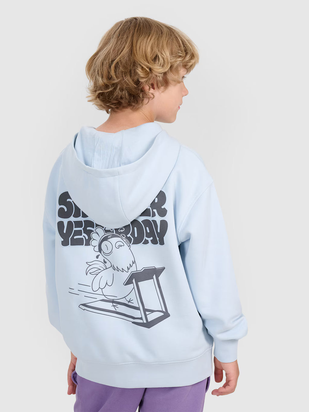 Bluza dresowa nierozpinana z kapturem chłopięca