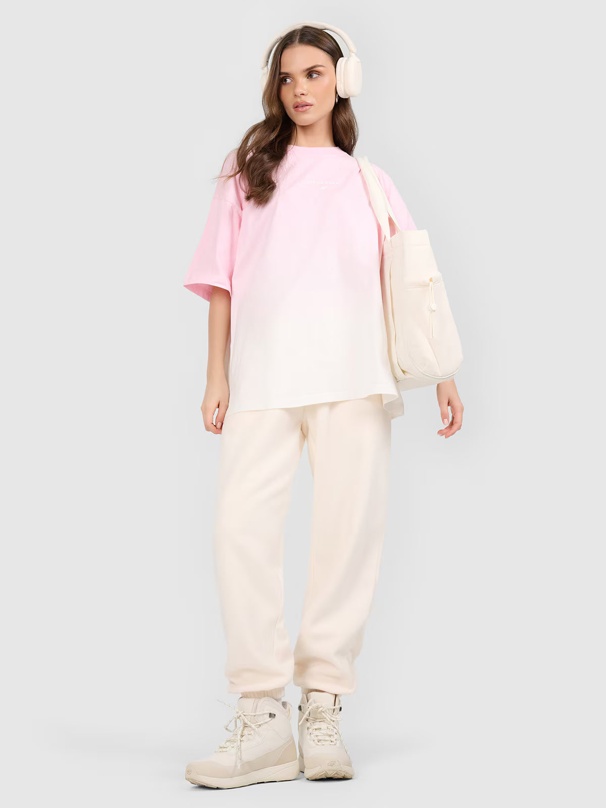 T-shirt loose z nadrukiem damski