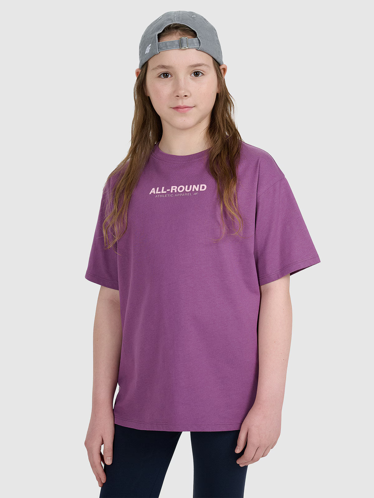 T-shirt oversize z nadrukiem dziewczęcy