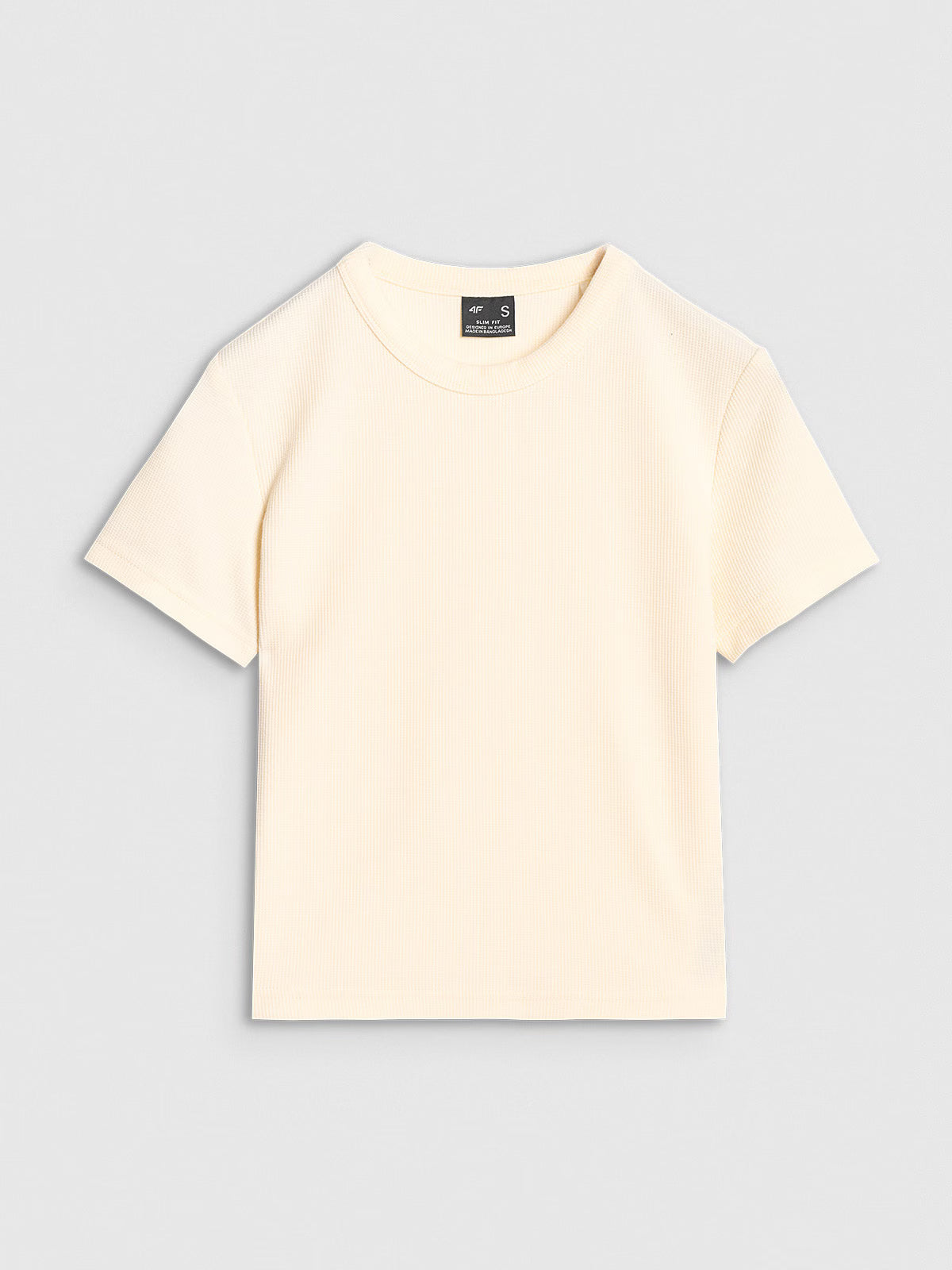 T-shirt slim z waflowej dzianiny damski