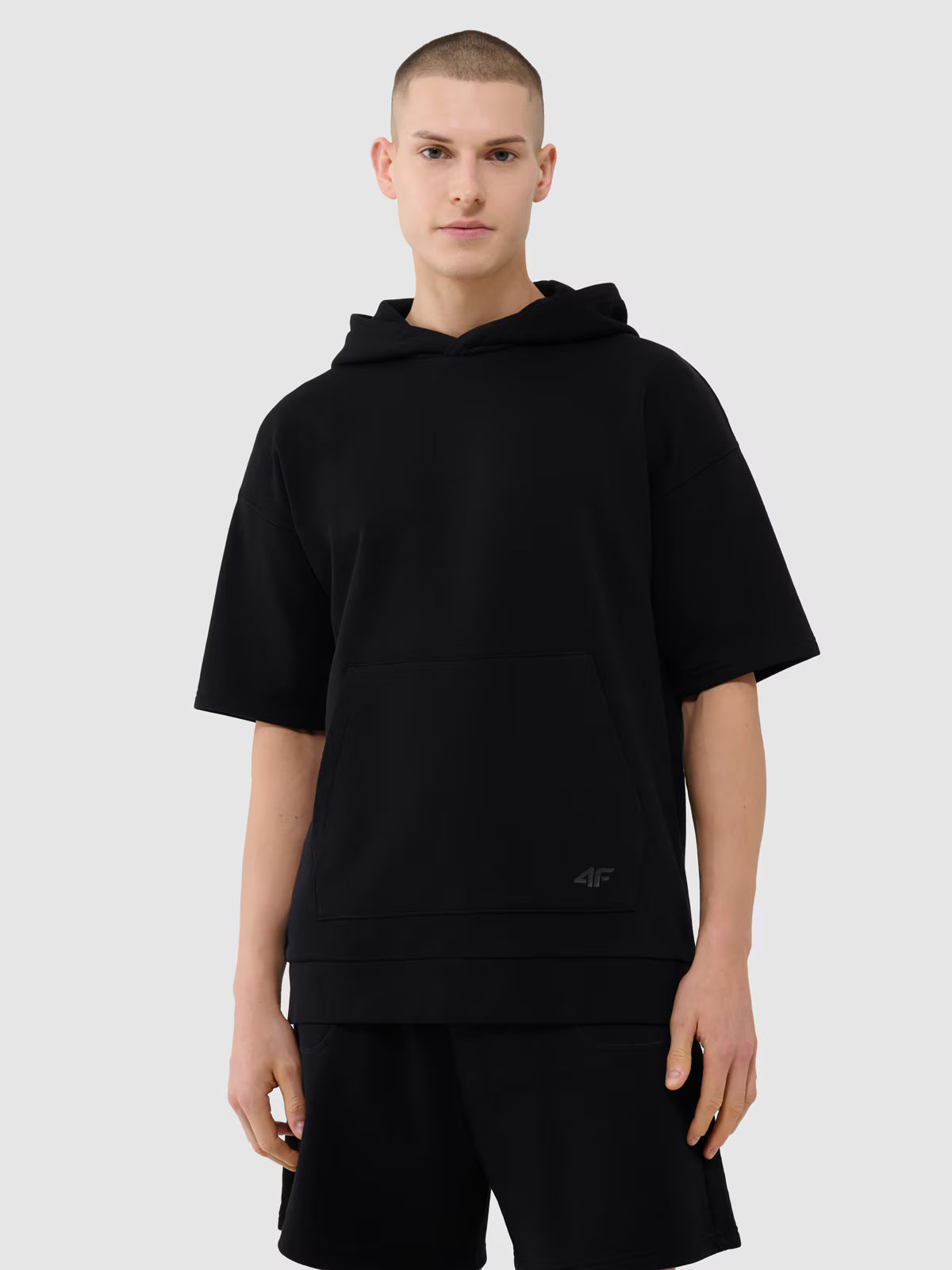 Bluza z krótkim rękawem z kapturem męska