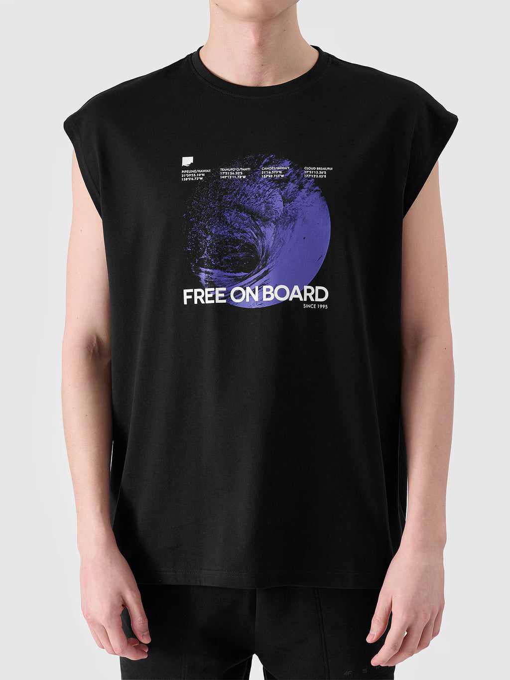 Tank top oversize z nadrukiem męski