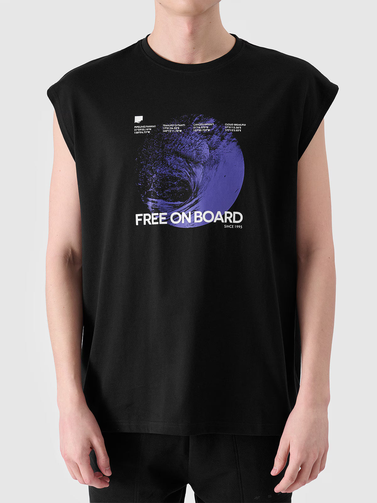 Tank top oversize z nadrukiem męski