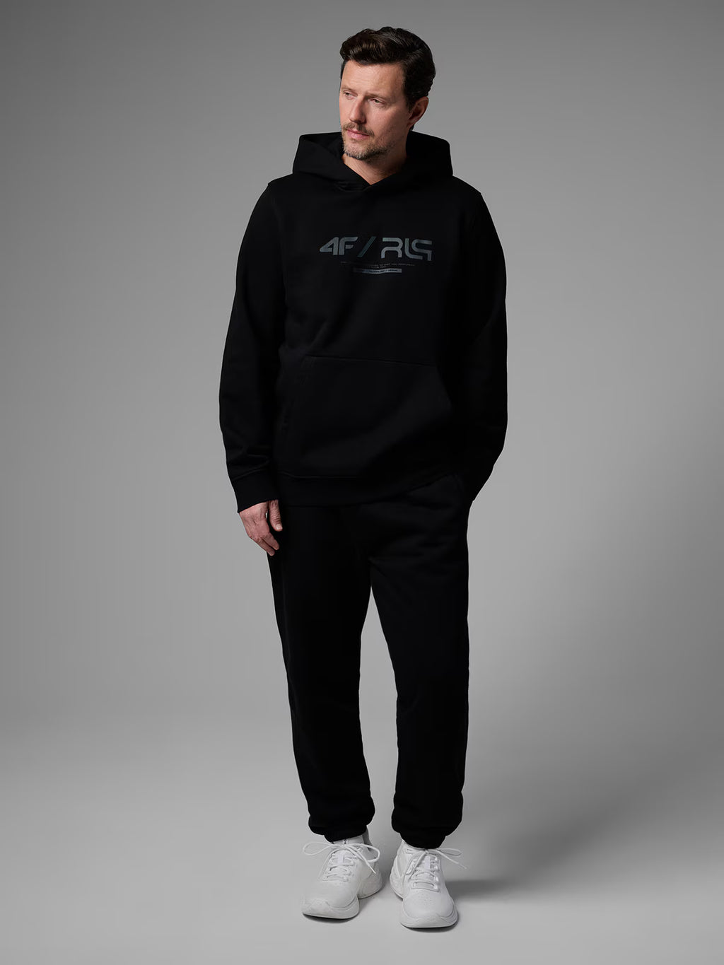 Bluza dresowa regular z kapturem męska 4F x Robert Lewandowski