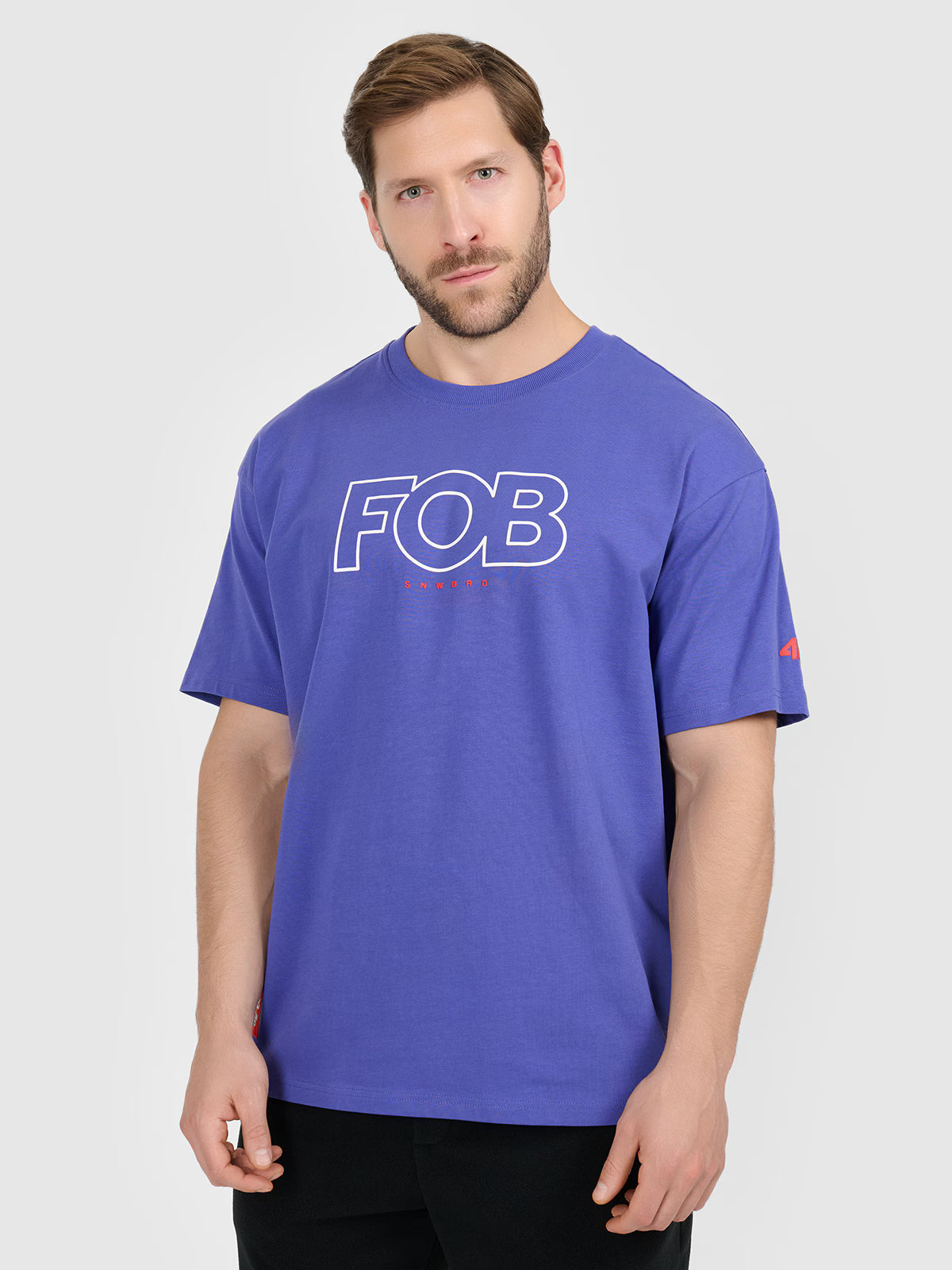 T-shirt loose z nadrukiem męski