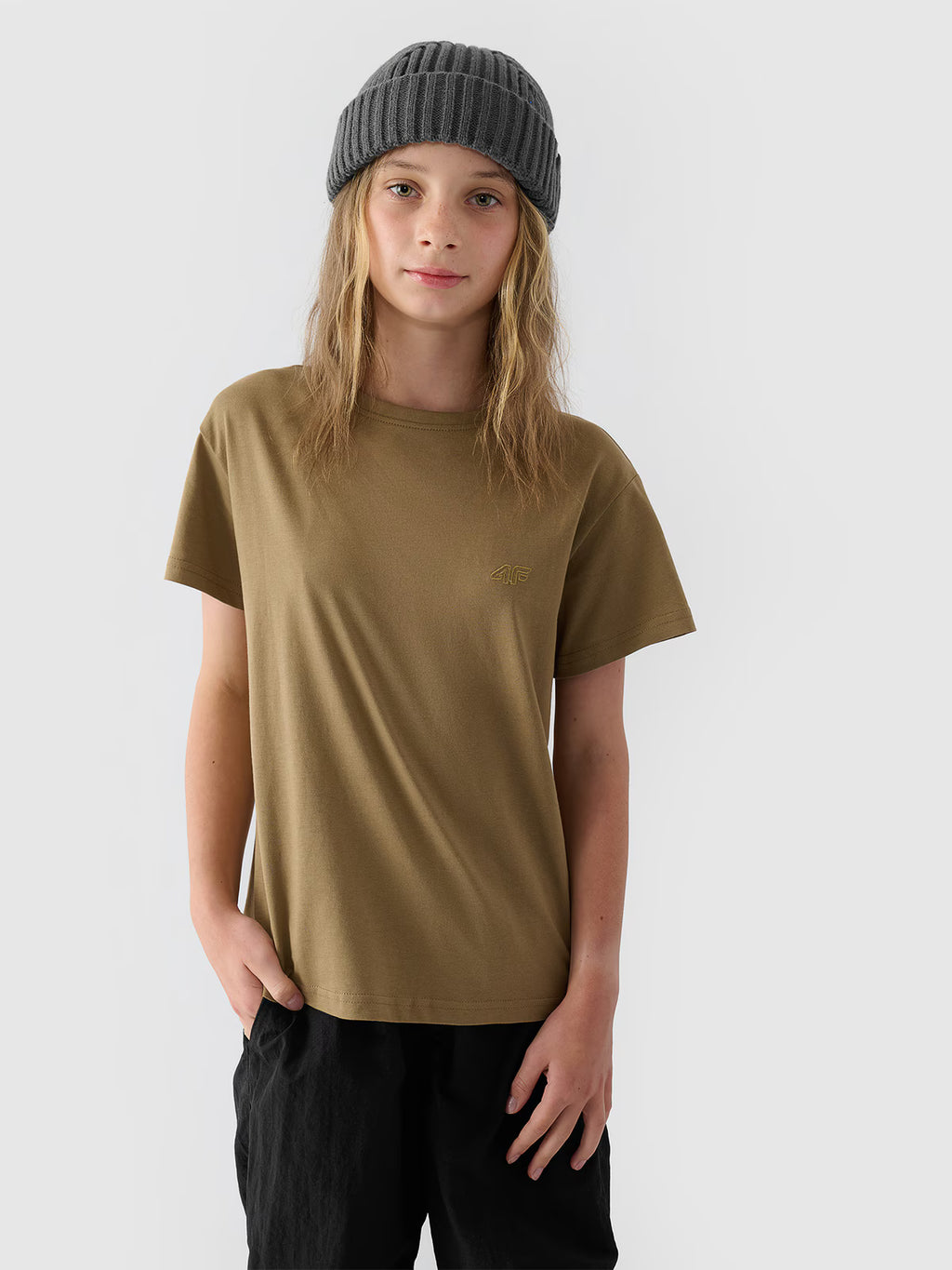 T-shirt gładki dziewczęcy