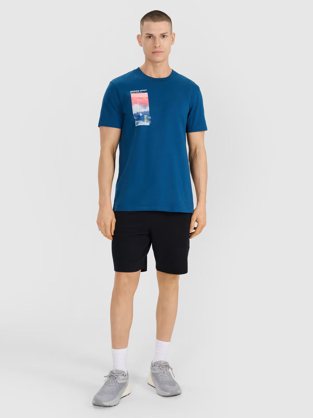 T-shirt regular z nadrukiem męski