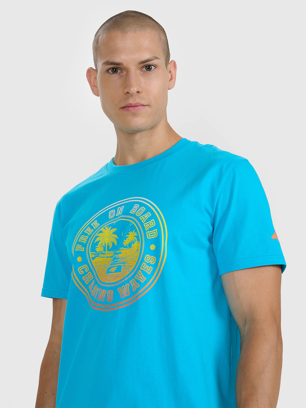 T-shirt regular z nadrukiem męski