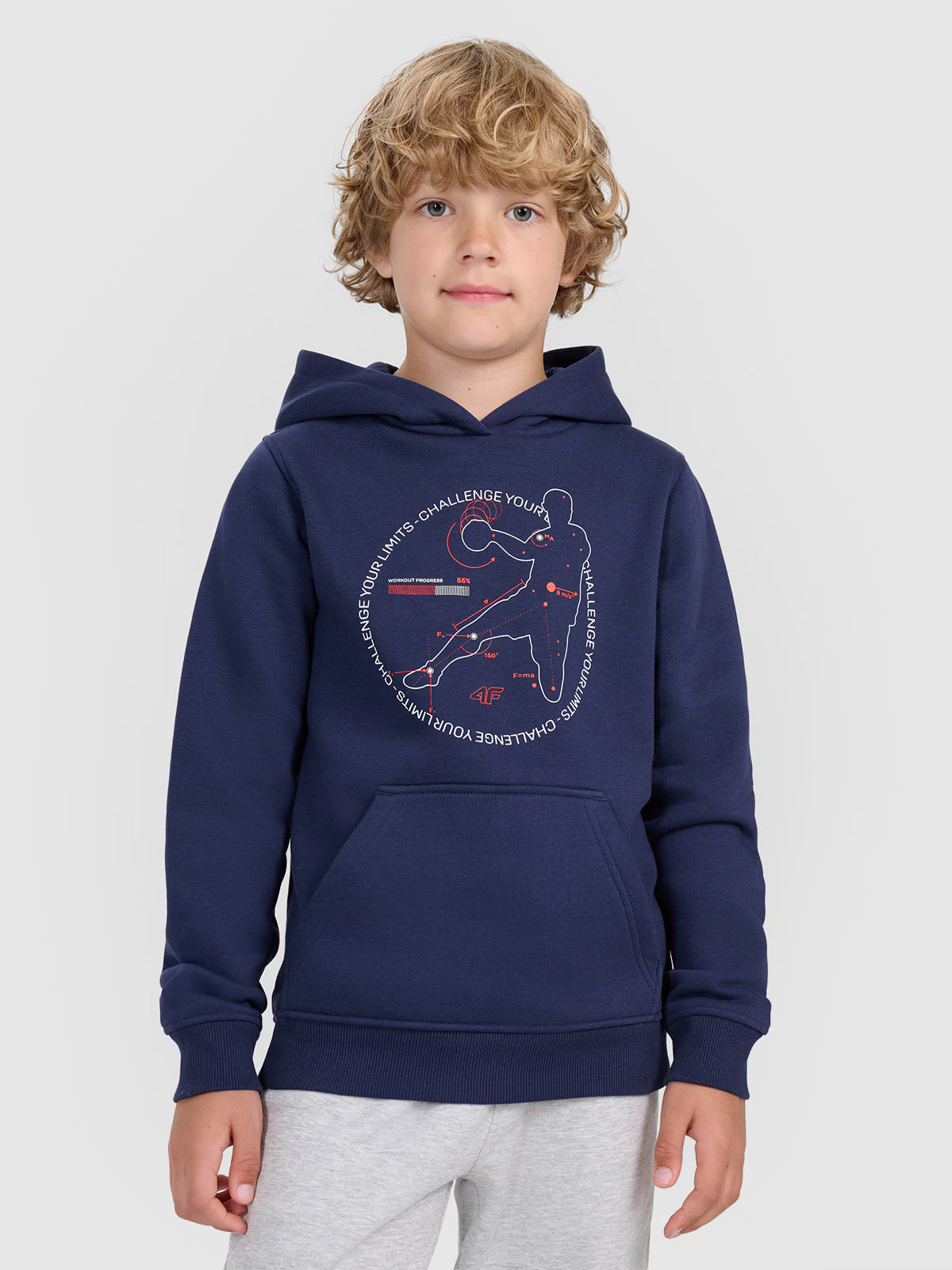 Bluza dresowa nierozpinana z kapturem chłopięca