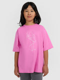T-shirt oversize z nadrukiem dziewczęcy