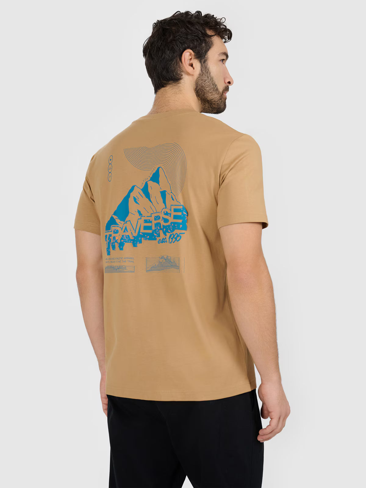 T-shirt regular z nadrukiem męski