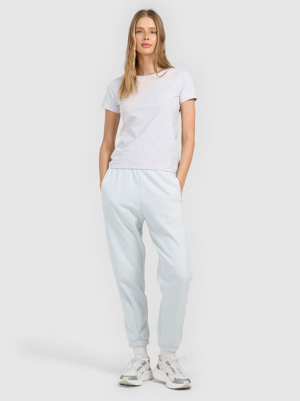 T-shirt slim gładki damski