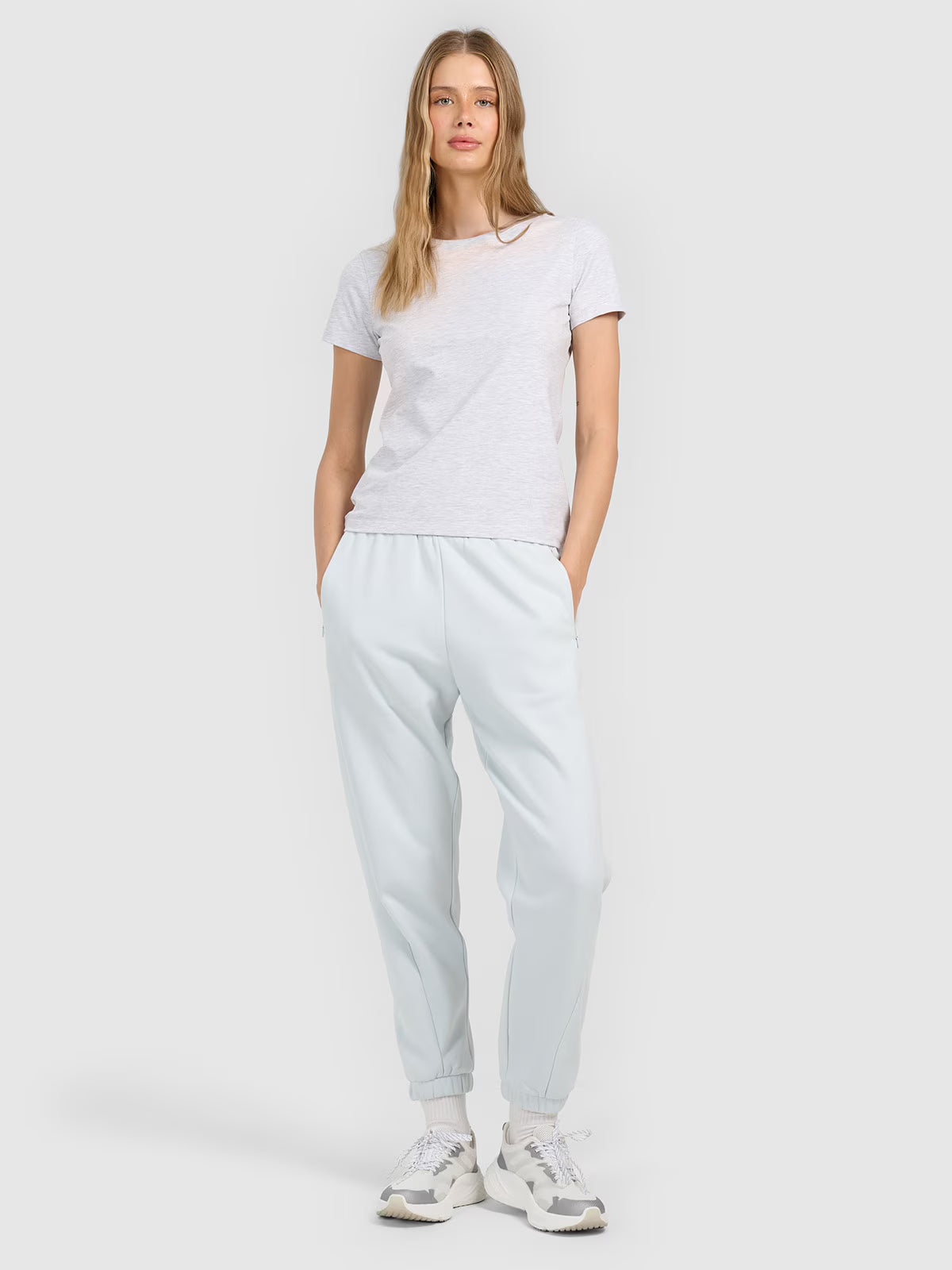 T-shirt slim gładki damski