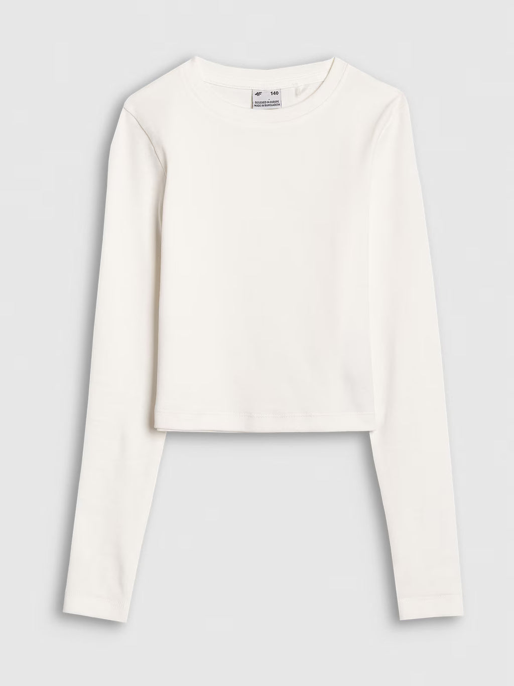 Longsleeve slim crop top gładki dziewczęcy