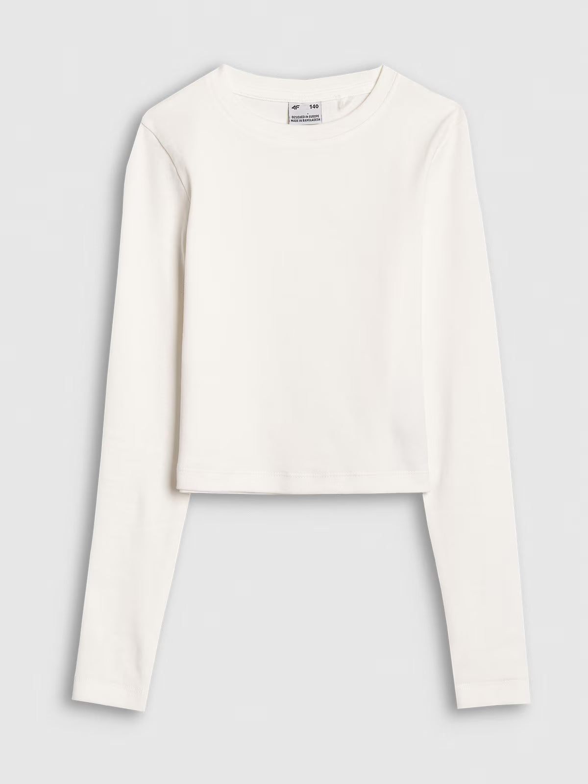 Longsleeve slim crop top gładki dziewczęcy