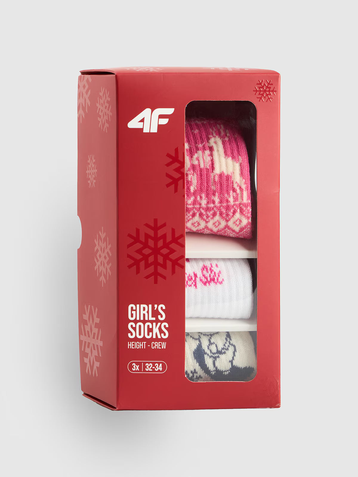 Skarpetki świąteczne długie (3-pack) dziewczęce