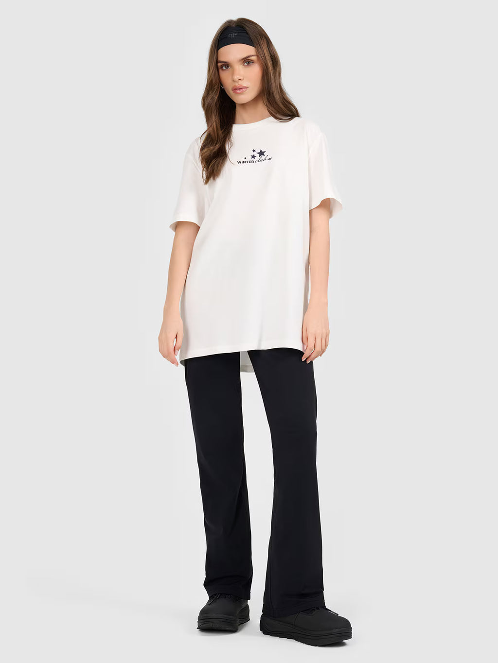 T-shirt oversize z nadrukiem damski