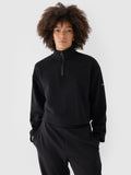 Bluza dresowa cropped nierozpinana bez kaptura damska