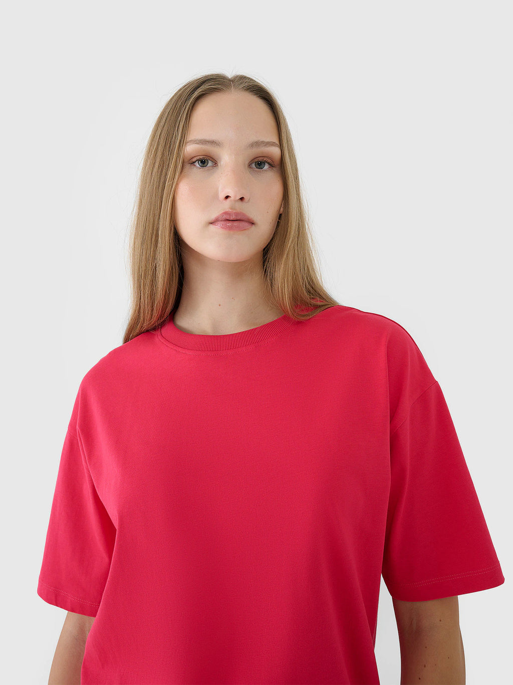 T-shirt oversize gładki damski