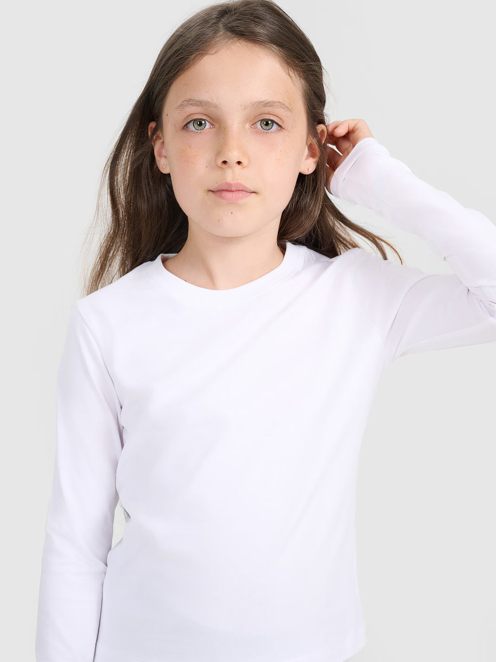 Longsleeve slim gładki dziewczęcy