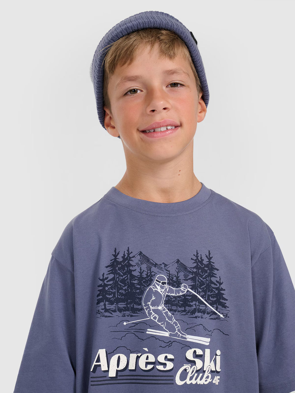 T-shirt loose z nadrukiem chłopięcy