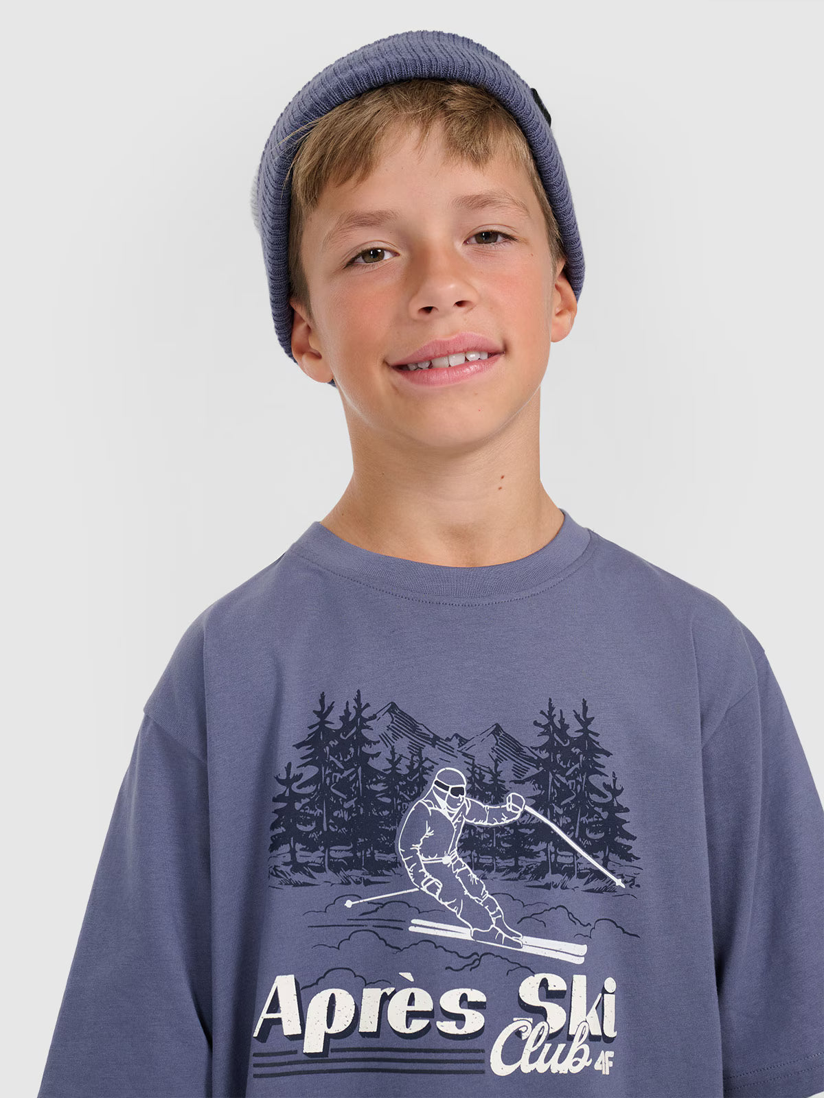 T-shirt loose z nadrukiem chłopięcy