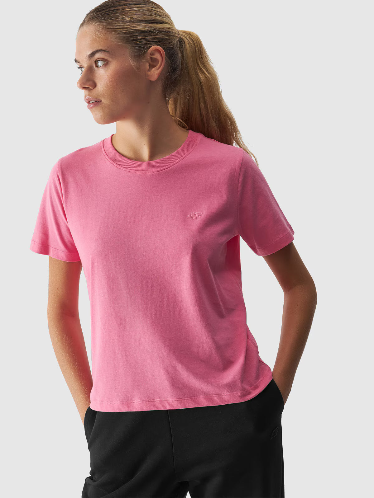 T-shirt regular gładki damski