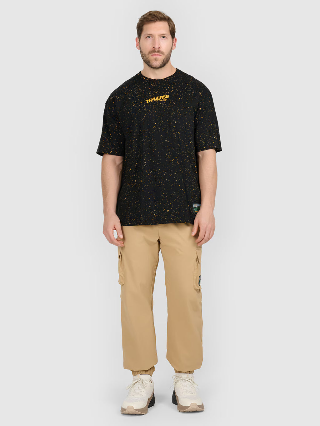 T-shirt oversize z nadrukiem męski