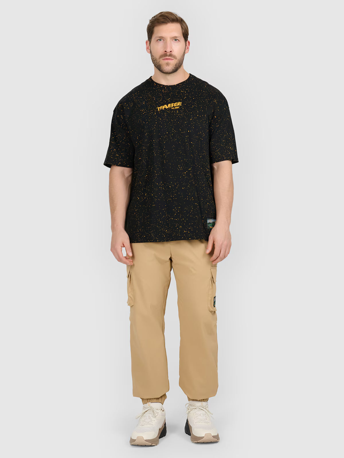 T-shirt oversize z nadrukiem męski