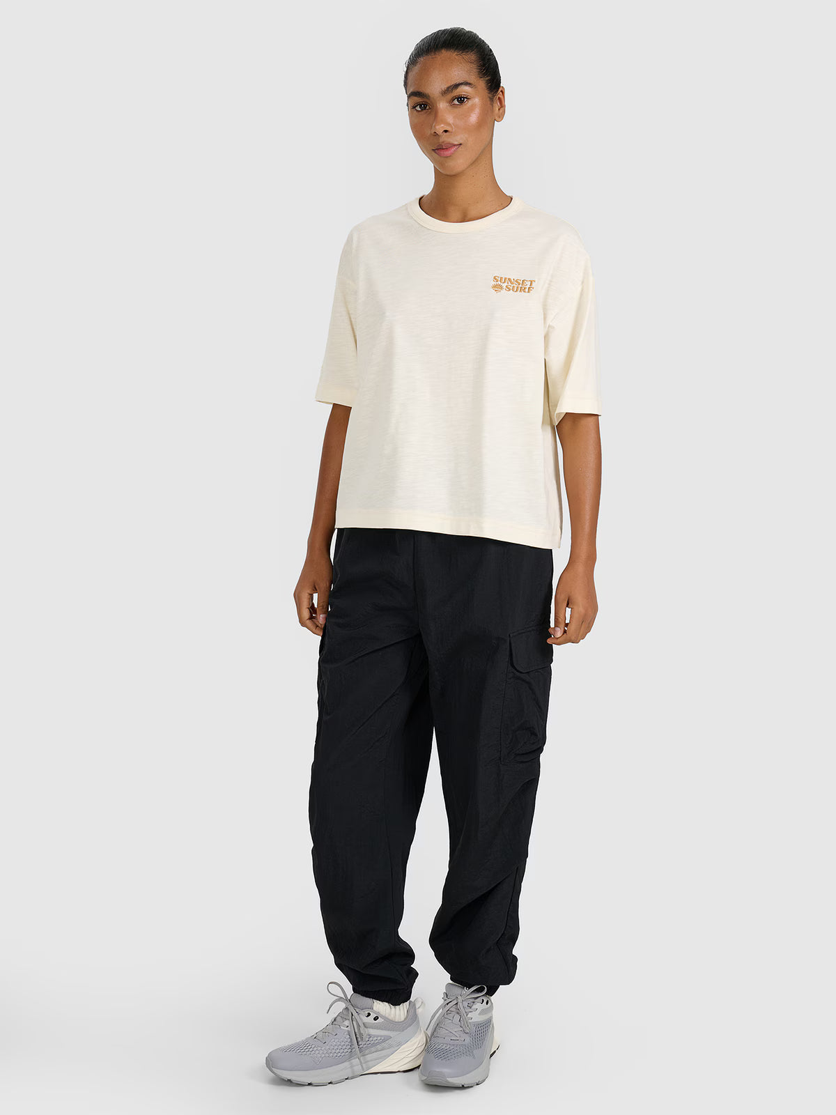 T-shirt oversize z nadrukiem damski
