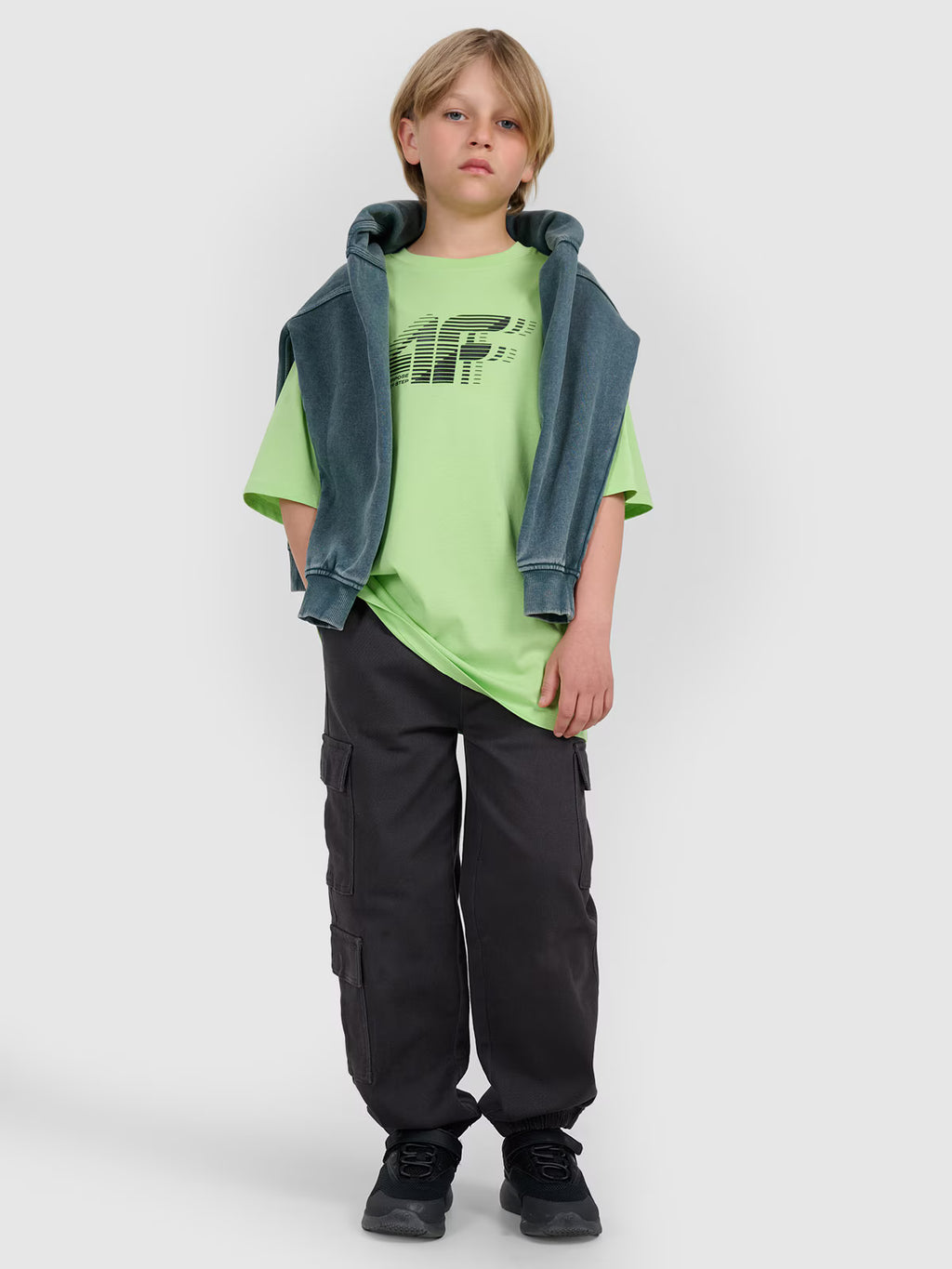 T-shirt oversize z nadrukiem chłopięcy