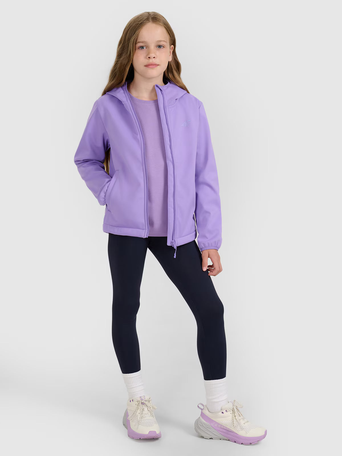 Kurtka softshell wiatroodporna membrana 5000 dziewczęca