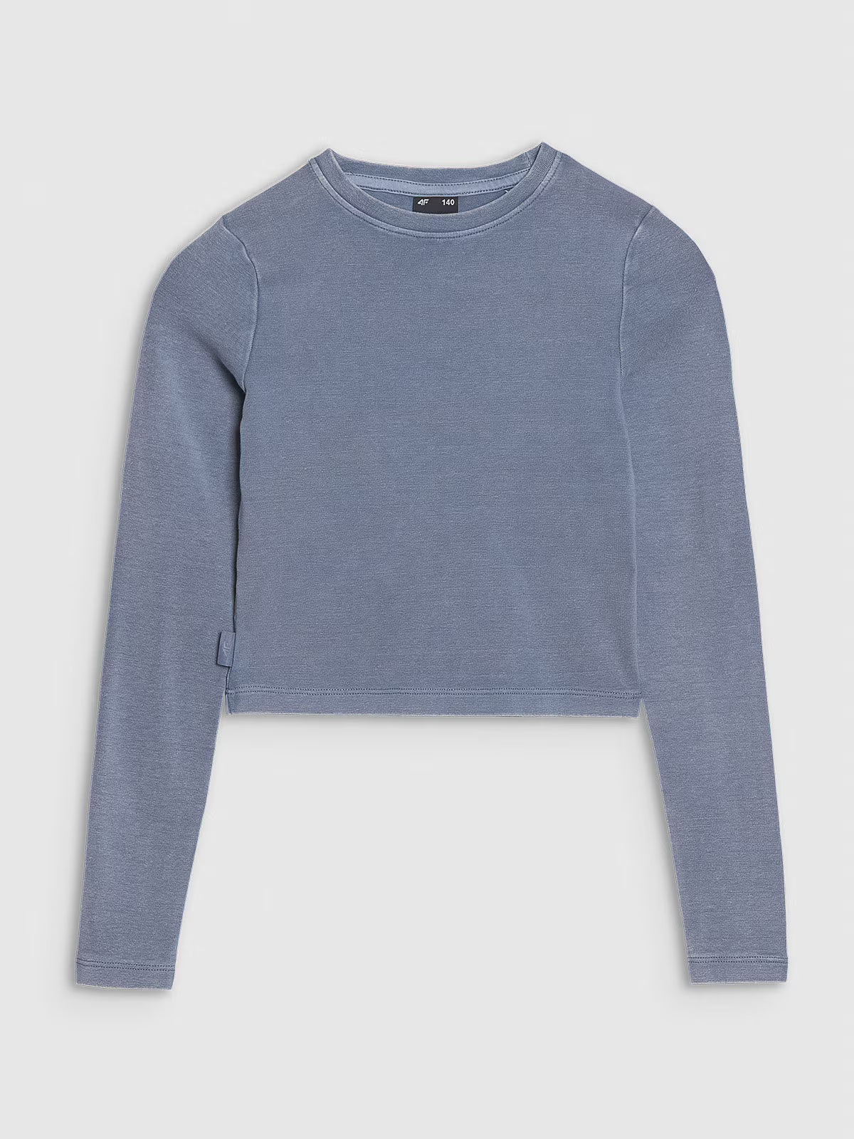 Longsleeve slim crop top gładki dziewczęcy
