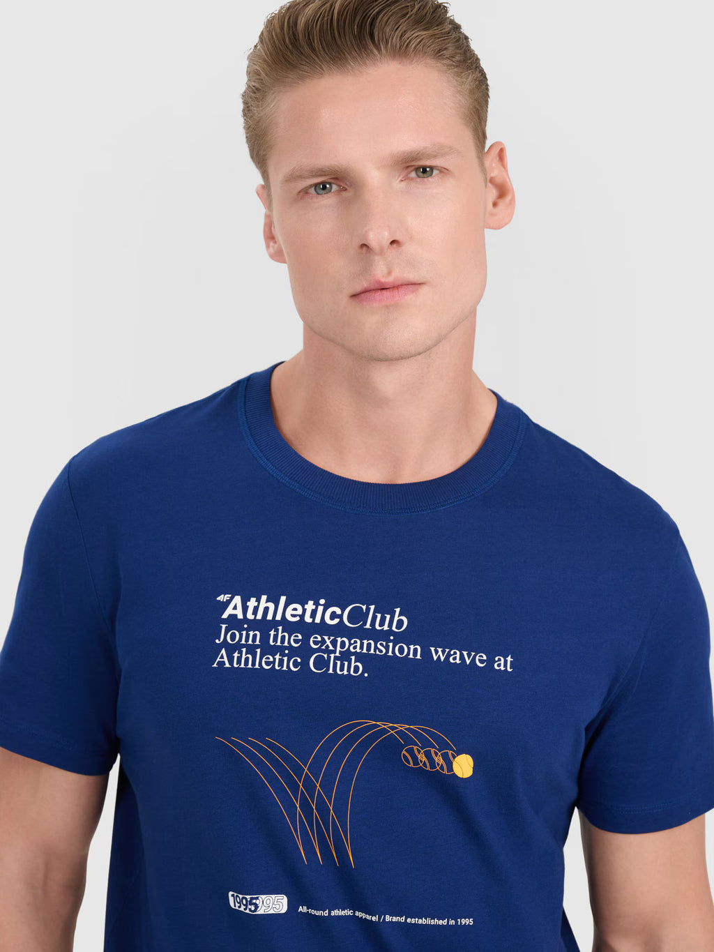 T-shirt regular z nadrukiem męski