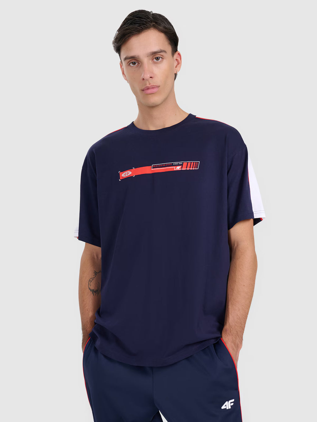 T-shirt oversize z nadrukiem męski