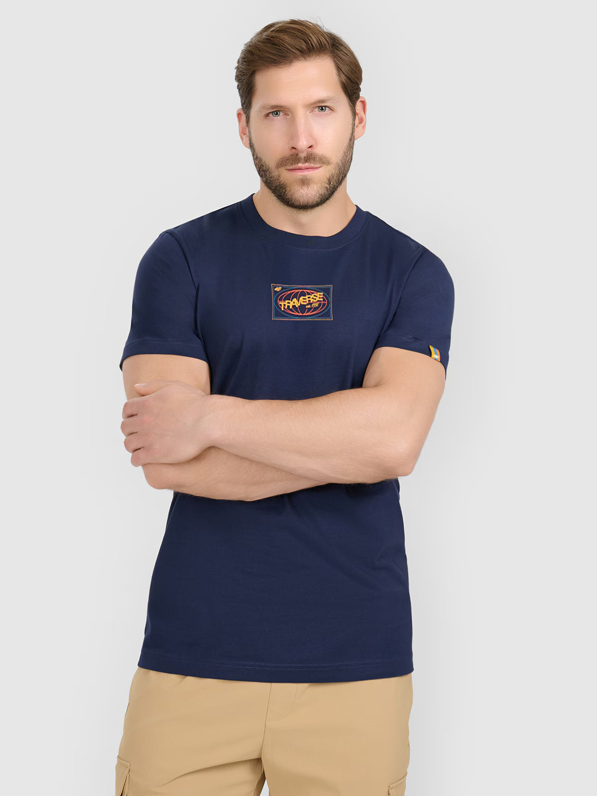 T-shirt regular z nadrukiem męski