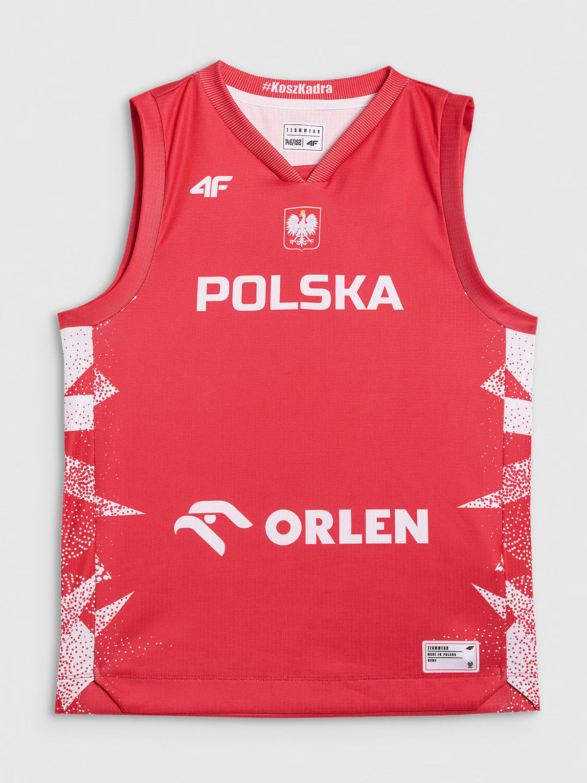 Koszulka reprezentacyjna z możliwością personalizacji dziecięca 4F x PZKOSZ