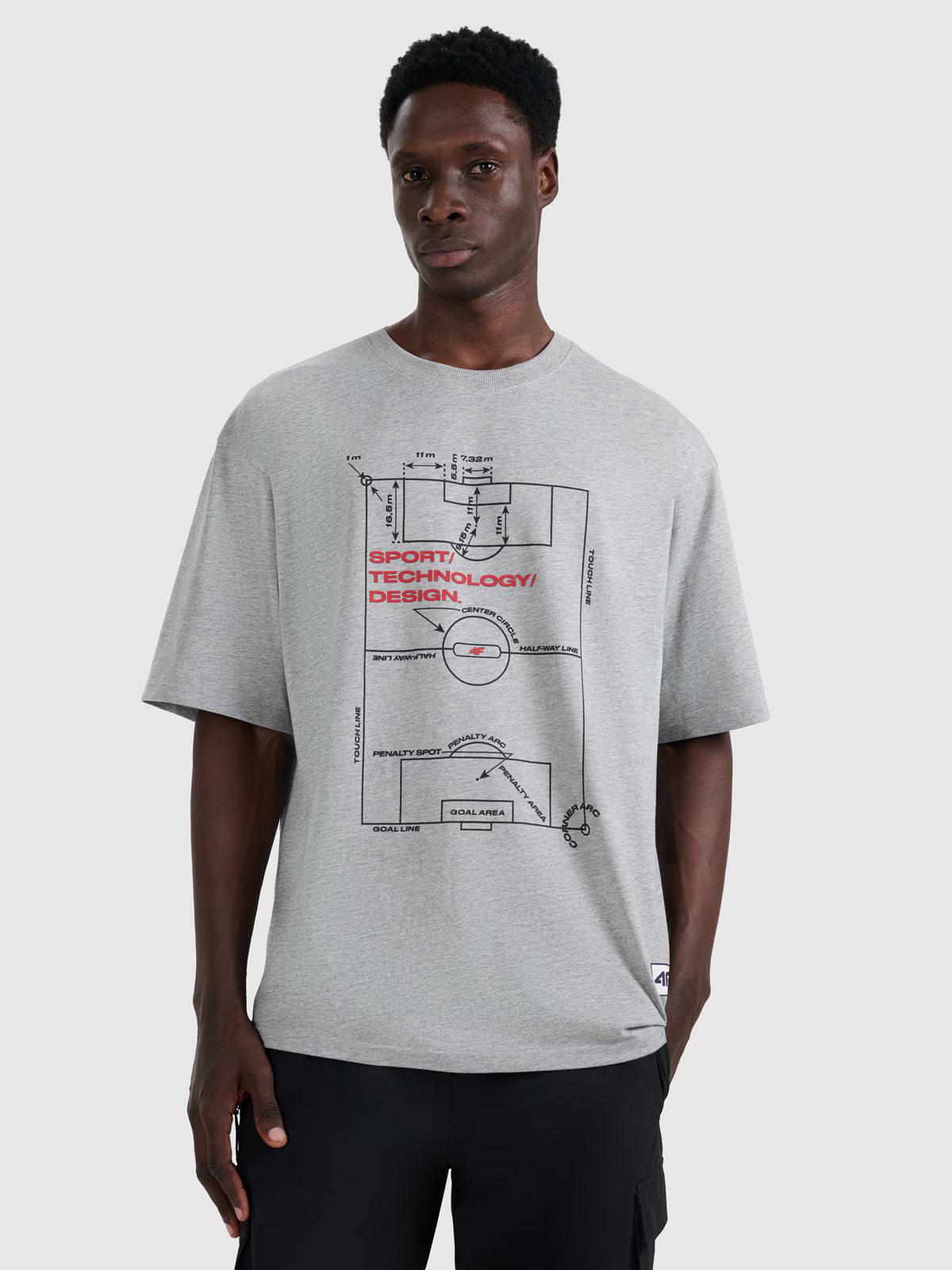 T-shirt oversize z nadrukiem męski