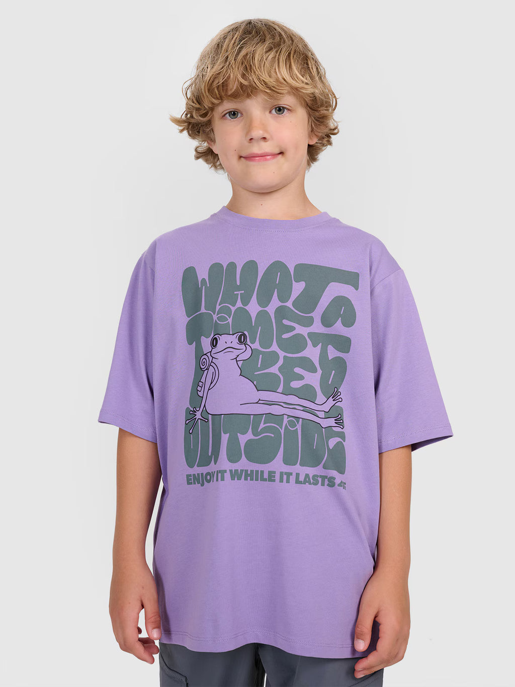 T-shirt oversize z nadrukiem chłopięcy