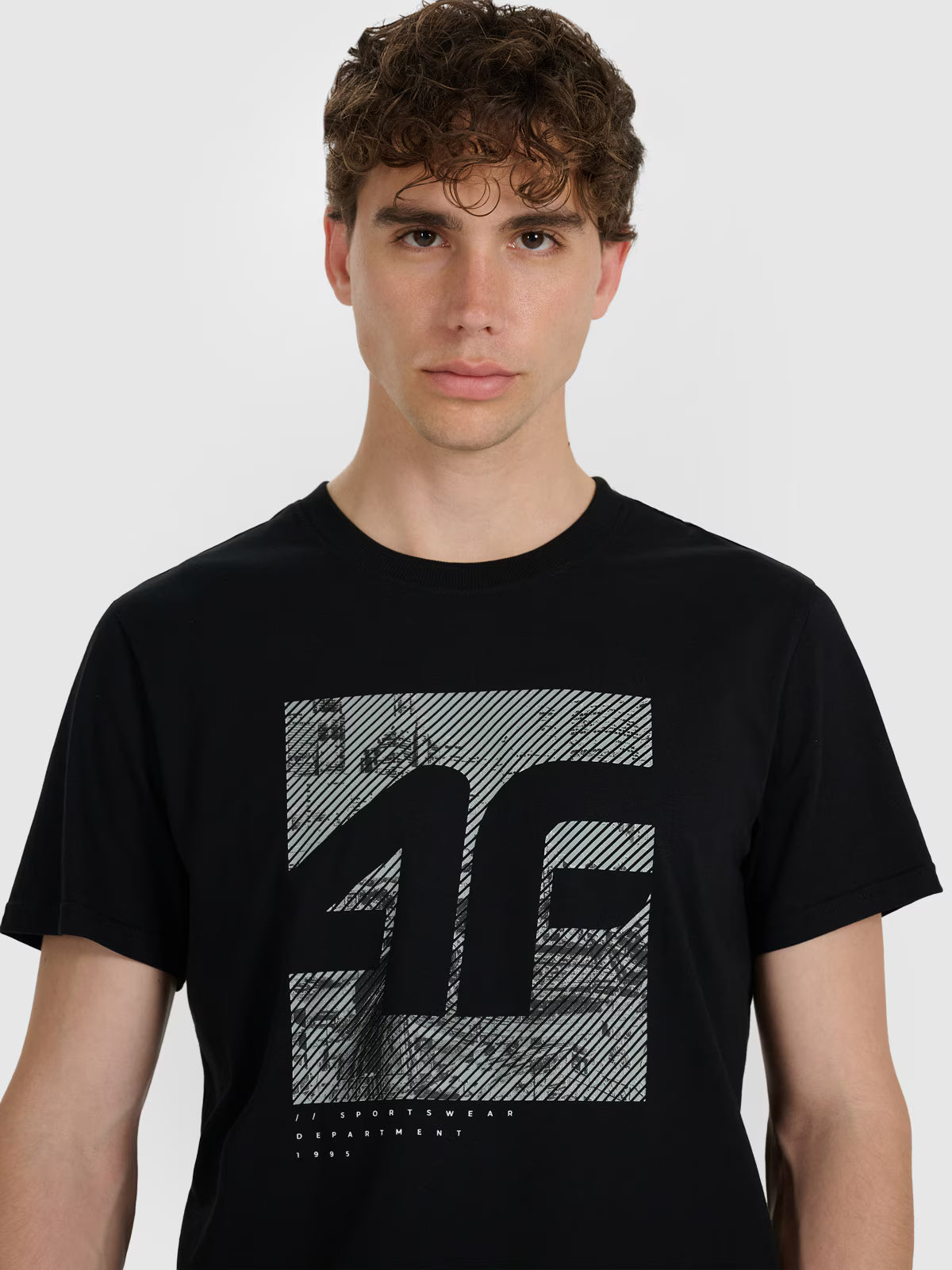 T-shirt regular z nadrukiem męski