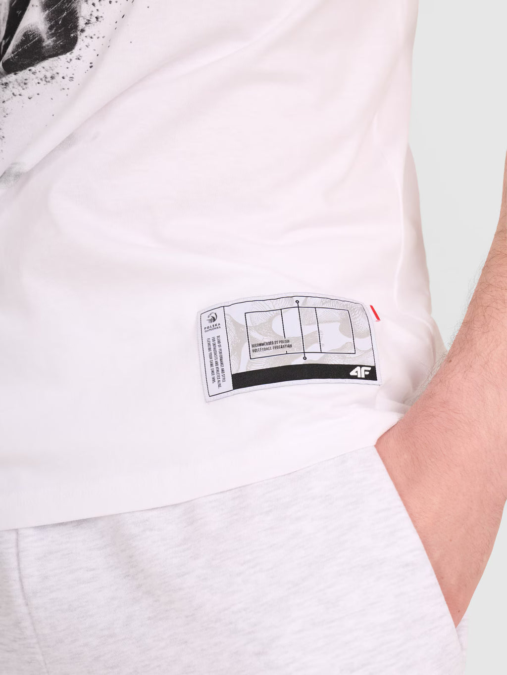T-shirt regular z nadrukiem siatkarskim męski