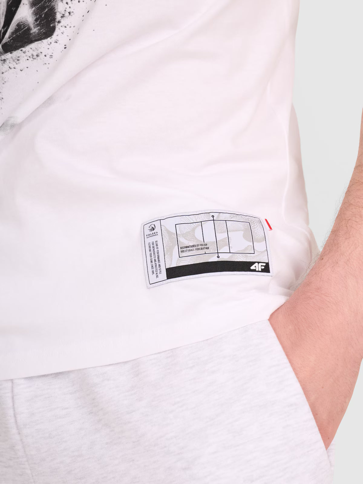 T-shirt regular z nadrukiem siatkarskim męski