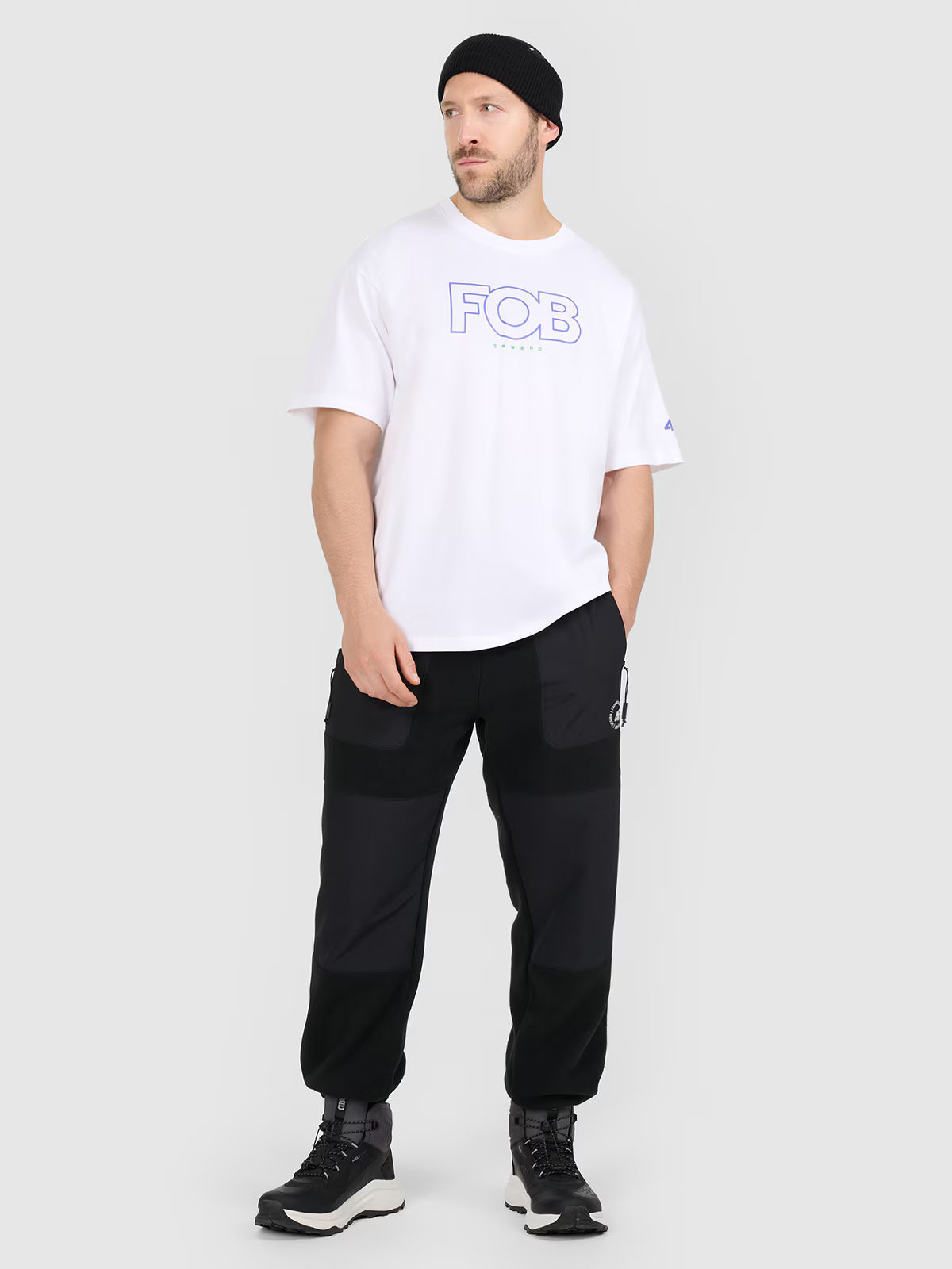 T-shirt loose z nadrukiem męski