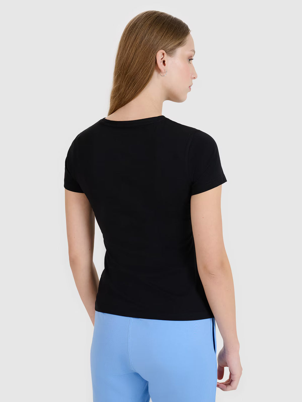 T-shirt slim z nadrukiem damski