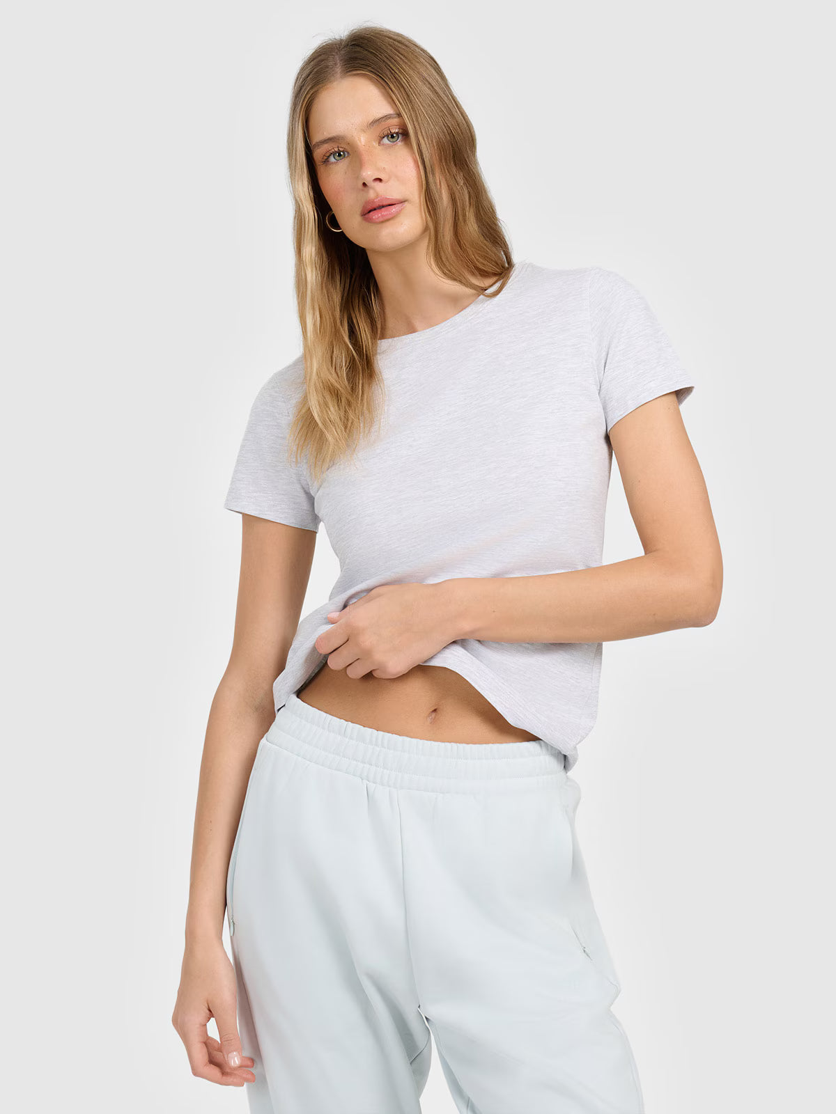 T-shirt slim gładki damski
